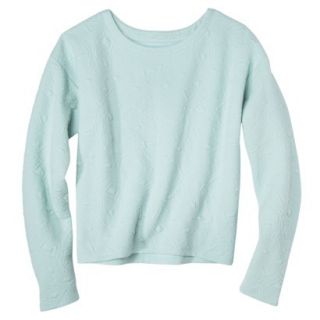 Xhilaration Juniors Textured Sweatshirt   Soft Sage L(11 13)
