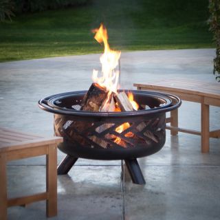  Red Ember Aspen Bronze Fire Pit with Grill Grate and Free Cover   LR 