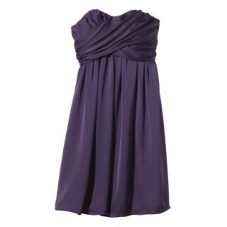TEVOLIO Womens Satin Strapless Dress   Shiny Plum   8