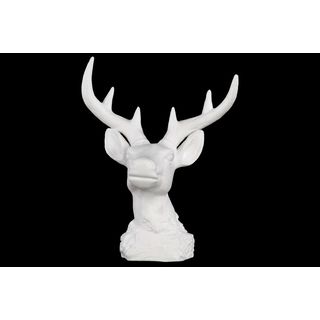 Porcelain Deer Head Table Top White