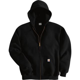 Carhartt Hooded Zip Front Sweatshirt   Black, Medium, Regular Style, Model# K122