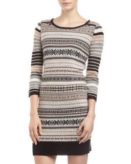 Fair Isle Stripe Sweater Dress