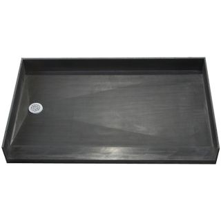Tile Ready Shower Pan 34 X 60 Left Barrier Free Pvc Drain (BlackMaterials Molded Polyurethane with ribs underneath for extra strengthNumber of pieces One (1)Dimensions 34 inches long x 60 inches wide x 7 inches deep No assembly required )