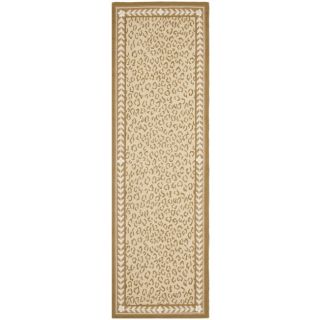 Hand hooked Chelsea Leopard Ivory Wool Rug (26 X 8)