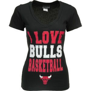 Chicago Bulls 5th & Ocean NBA Womens I Love Baby Jersey V neck T Shirt