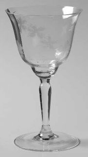 Unknown Crystal Unk7311 Wine Glass   Clear,Frosted Leaves,Smooth Bulbous Stem