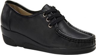 Womens Softspots Annie Hi   Black Leather Casual Shoes