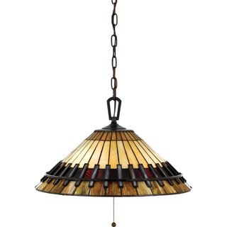 Tiffany 3 light Vintage Bronze Pendant (GlasslFinish Vintage bronzeNumber of lights Three (3)Requires three (3) 100 watt A19 medium base bulbs (not included)Dimensions 12 inches high x 19.5 inches deepGlass count 160Weight 12 poundsThis fixture does 