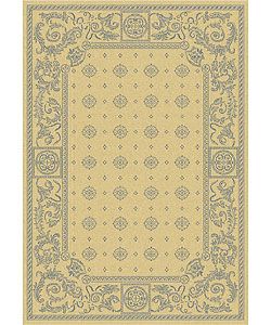 Indoor/ Outdoor Beaches Natural/ Blue Rug (27 X 5) (IvoryPattern GeometricMeasures 0.25 inch thickTip We recommend the use of a non skid pad to keep the rug in place on smooth surfaces.All rug sizes are approximate. Due to the difference of monitor colo
