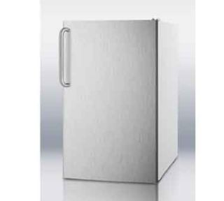 Summit Refrigeration 20 in Freestanding Refrigerator Freezer w/ Stainless Door, 4.1 cu ft, White