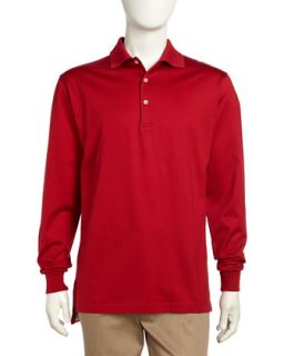 Long Sleeve Collared Poplin Shirt, Crimson