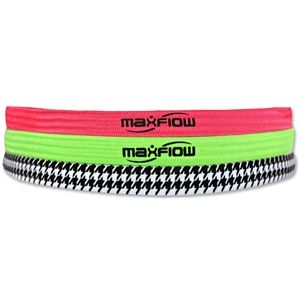 hidden MaxFlow Cross Grip 3 Pack Headbands (Pink/Green/Houndstooth)