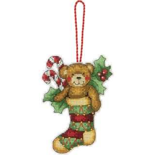 Susan Winget Bear Ornament Counted Cross Stitch Kit 3 1/4x4 1/2 14 Count Plastic Canvas