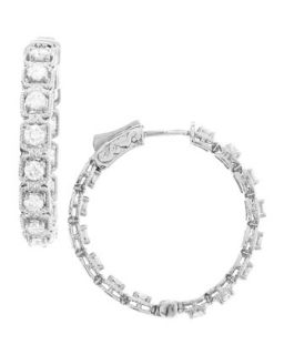 Fantasy Hoop Diamond White Gold Earrings, 1.0 tcw