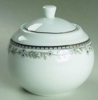Gorham Flowering Meadow Sugar Bowl & Lid, Fine China Dinnerware   White Trailing