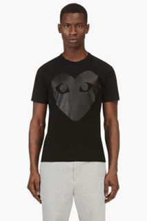 Comme Des Garons Play Black Tonal Heart Print Logo T_shirt