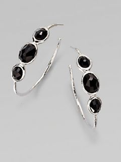 IPPOLITA Sterling Silver Black Onyx Hoop Earrings/1.5   Silver