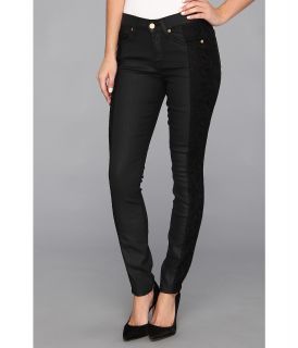 7 For All Mankind The Lace Pieced Skinny in Black/Lace Jeather Womens Jeans (Black)