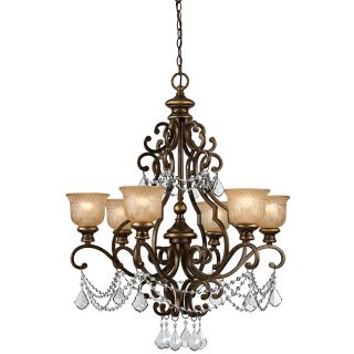 Traditional Bronze Umber 6 light Chandelier