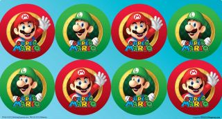 Super Mario Party Large Lollipop Sticker Sheet