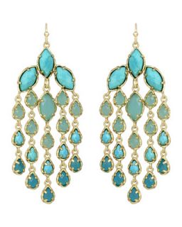 Freesia Chandelier Earrings, Turquoise