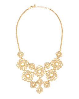 Gold Floral Lace Bib Necklace