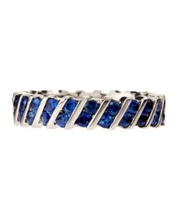 Banded Blue Sapphire Ring, Size 5.5