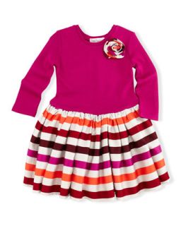 Jersey Stripe Skirt Dress, 4 6X