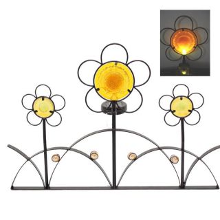 Iron Flower Fence Solar Lights (set Of 2)