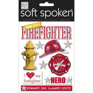 Soft Spoken Themed Embellishments  Proud To Be A Firefighter