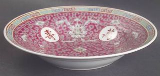 China(Made In China) Cx173 Red Rim Soup Bowl, Fine China Dinnerware   Enamelled