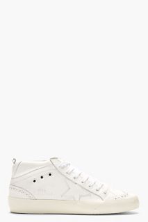 Golden Goose White Out Leather Limited Edition Brogued Superstar Sneakers