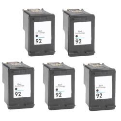 Hewlett Packard 92 Black Ink Cartridge (pack Of 5) (remanufactured) (BlackBrand HPModel 92Quantity Five (5) blackMaximum yield 200 with 5% coverageCompatible With HP   Deskjet; 5420, 5420v, 5440, 5440v, 5440xi, 5442, 5443HP  Officejet; 6310, 6310v, 6