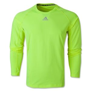 adidas TechFit Fitted Long Sleeve Top (Neon Green)