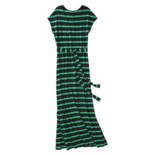 Merona Womens Knit V Neck T Shirt Maxi Dress   Xavier Navy/Mahal Green   XS