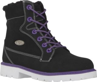 Womens Lugz Brigade Fold   Black/Pitch Purple/White Nubuck Boots