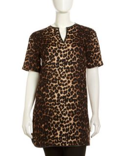 Mariana Leopard Print Tunic, Black