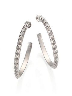 Eddie Borgo Pyramid Hoop Earrings/1.5   Silver
