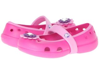 Crocs Kids Keeley Petal Charm Flat Girls Shoes (Pink)