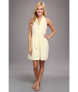 Angie Solid Eyelet Dress Womens Dress (Yellow)