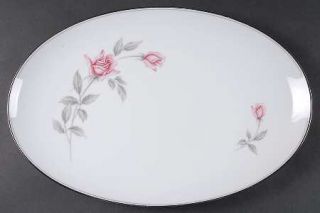 Noritake Rosemarie 16 Oval Serving Platter, Fine China Dinnerware   Pink Roses,