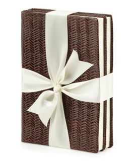 Set of Two 120 Page Journals, Basketweave Espresso