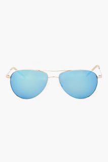 Oliver Peoples Gold And Green Mirror Benedict Aviators