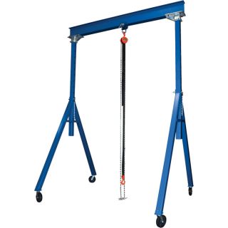 Vestil Adjustable Steel Gantry Crane   6000 lb. Capacity, 15ft.L x 10 Inch H
