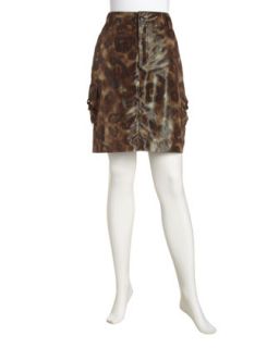 Leopard Print Cargo Skirt
