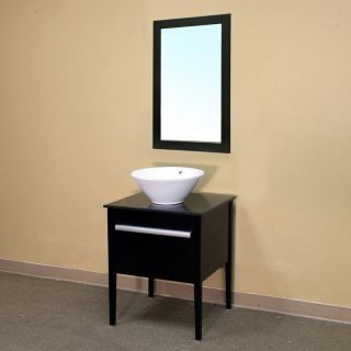 Bellaterra Arezzo 26 in. Black Single Bathroom Vanity with Optional Mirror  