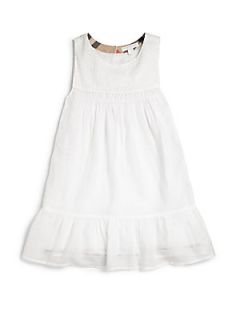 Burberry Little Girls Eyelet Dress   White