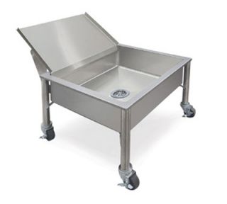 Piper Products Undercounter Portable Soak Sink w/ Silver Chute, 24x24x8 in Bowl, Stainless