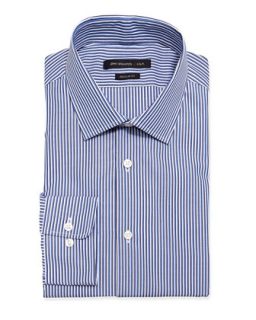 Long Sleeve Striped Poplin Shirt, Blue