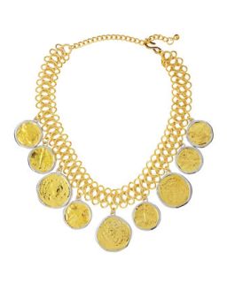 Golden Coin Drop Necklace